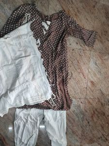 Brown Printed Kurta