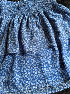 Blue Floral Tiered tube top