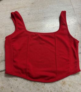 Combo Red And Black Corset Type Top