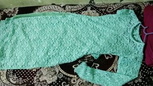 Mint Green Lace Long Sleeve Dress