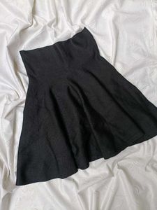 Black Flared Mini Skirt For Winter 🖤