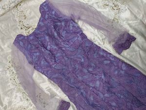 Elegant Purple Lace Gown