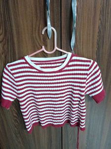 Striped Ribbed Crop Top
