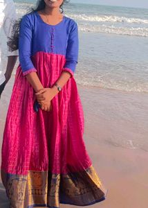 Pink and Blue Frock Dress