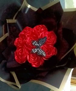 Handmade Ribbon Rose Flower Bouquet ♥