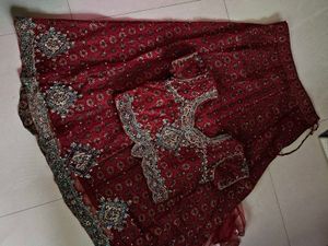 Maroon Embroidered Lehenga CholiSet