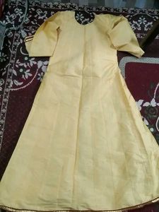Elegant Yellow kali frock