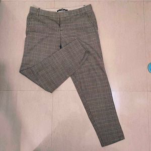 Grey Plaid Trousers
