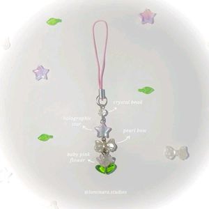 ₊˚⊹౨ pink flower phone charm / keychain ৎ ₊˚⊹