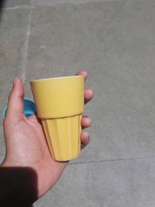 Blue And Yellow Kuladh Tea Cups In Ceramic