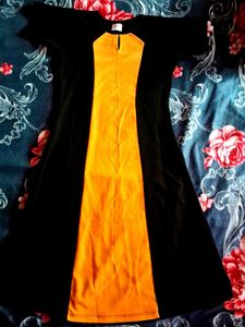 Black & Mustard Mini Dress