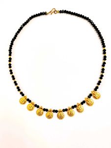 Lakshmi Gold Plated 9 Coins Black Bead Mangalsutra