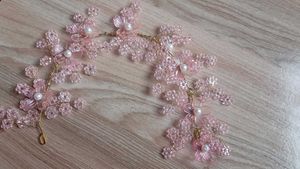 Pink Beaded Floral Headband