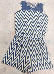 Chevron Print Sleeveless Dress, Size -S