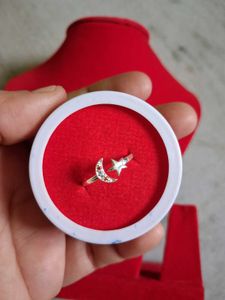 Moon &amp; Star Ring Silver