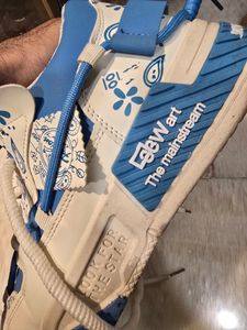 Blue &amp; White Patterned Sneakers