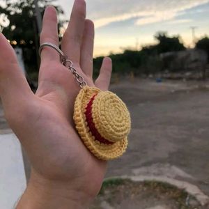 HANDMADE One Piece Luffy Hat Keychain