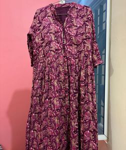 Elegant Purple Floral Dress