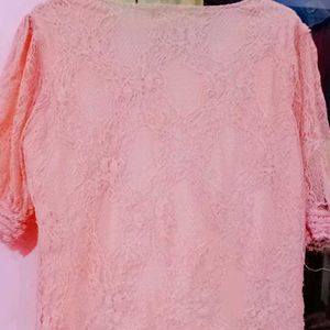 Peach Lace Top