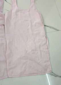 Baby Pink Chikankari Kurti With Lining