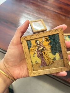 Set Of 4 Hand painted Wooden Coaster