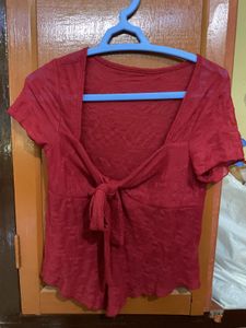 Red lace top