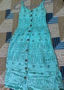 Sea Green Color Summer Dress