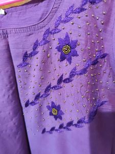 Lavender Cotton Silk Kurta