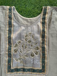 Grey Embroidered 3-Piece Suit