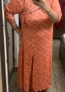Front Slit Angrakha Kurti With Pants