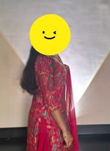 Pink Floral Kurti with Embellishments
