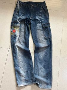 Embroidered Cargo Jeans