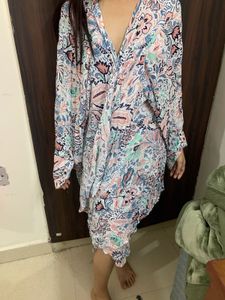 Floral Print Kimono