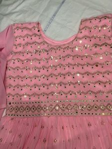 Elegant Pink Gown With Dupatta