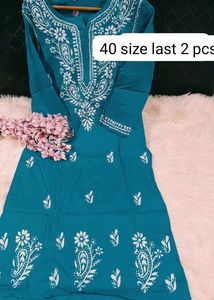 Cotton Lucknow Chickankari Kurtis