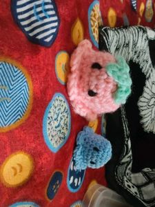 Cute Crochet Strawberry & Blue Animal Charms