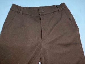 Dark Brown Loose Straight Pants