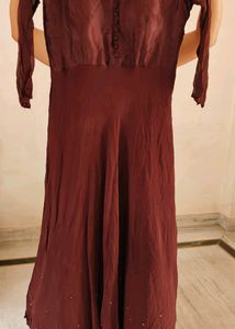 Floor Touch Drape Gown