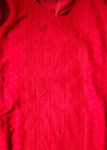Red Embroidered Work Size S