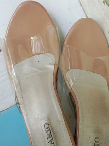 A Transparent Nude Sandals
