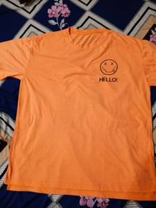 Orange 'Hello' Graphic Tee