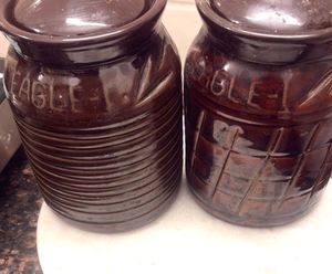 Vintage Eagle Pottery Jars