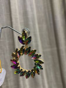Stunning Gemstone Hoop Earrings