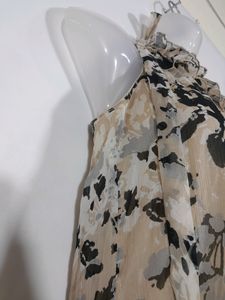 Vero Moda Cream and Black Printed Halter Neck  Dre