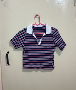 Striped Polo Top