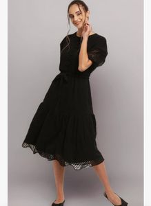 Elegant Black Midi Dress