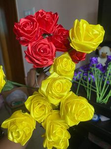 Handmade Green Satin Rose Bouquet