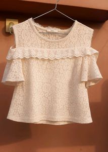 White Lace Off Shoulder Top