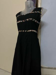 Korean Black Flared One Piece