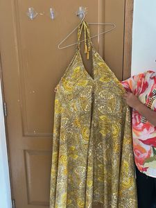 Paisley Halter Sundress with open back